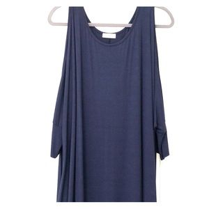 New Sweet Pea navy cold shoulder dress